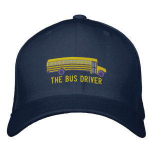 Casquette Brodée Broderie d'autobus scolaire fait sur commande de