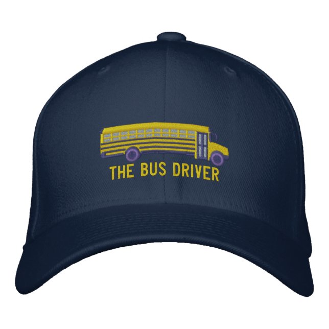 Casquette Brodée Broderie d'autobus scolaire fait sur commande de (Devant)