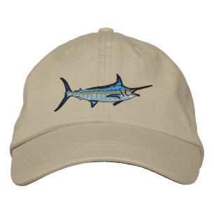 Casquette Brodée Broderie de Marlin bleu de pêche sportive