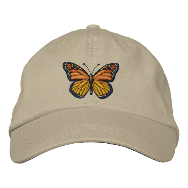 Casquette Brodée Broderie de papillon de grand monarque (Devant)