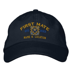Casquette Brodée Broderie d'étoile nautique de premier maté personn