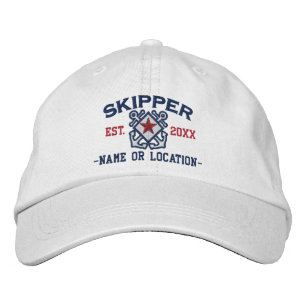 Casquette Brodée Broderie d'étoile nautique de skipper personnalisé