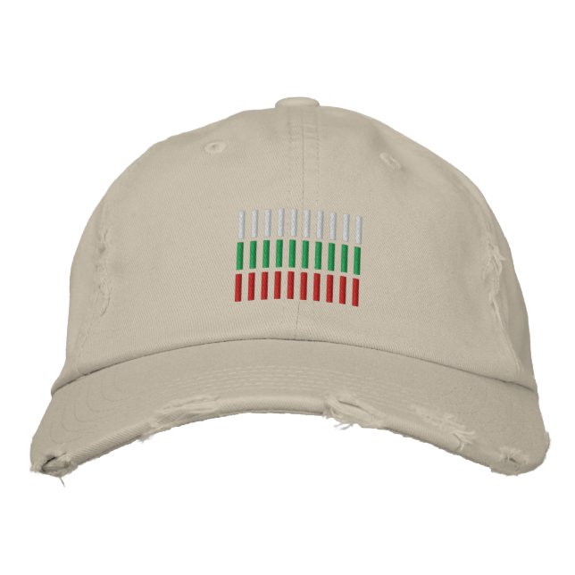 Casquette Brodée Broderie du drapeau de Bulgarie (Devant)