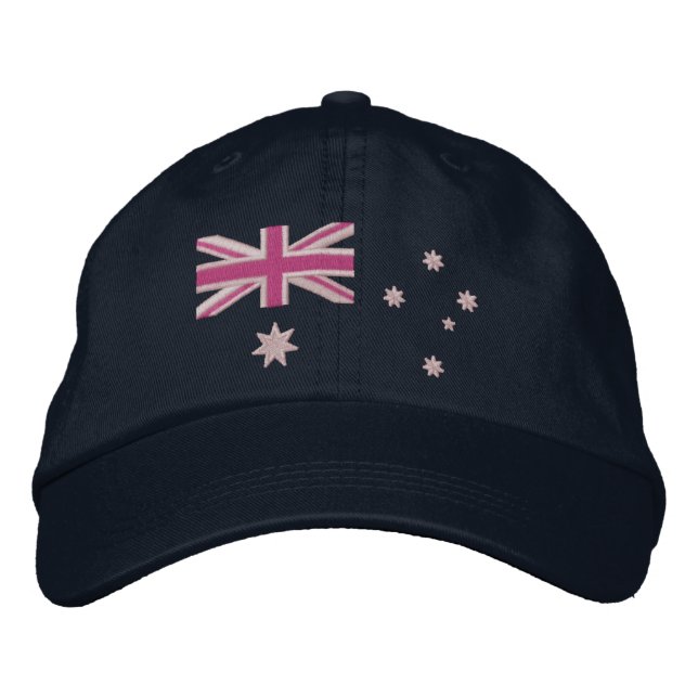 Casquette Brodée Broderie du drapeau féminin australien (Devant)