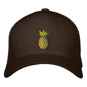 Casquette Brodée Broderie Graphique d'Ananas Tropical sur