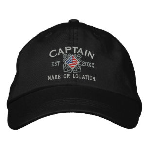 Casquette Brodée Broderie nautique personnalisée du capitaine améri