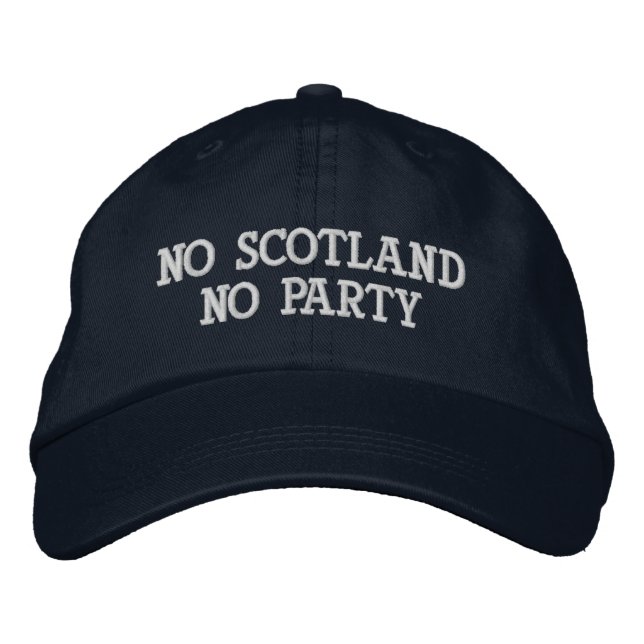 Casquette Brodée Broderie Pas d'Écosse, pas de fête  (Devant)