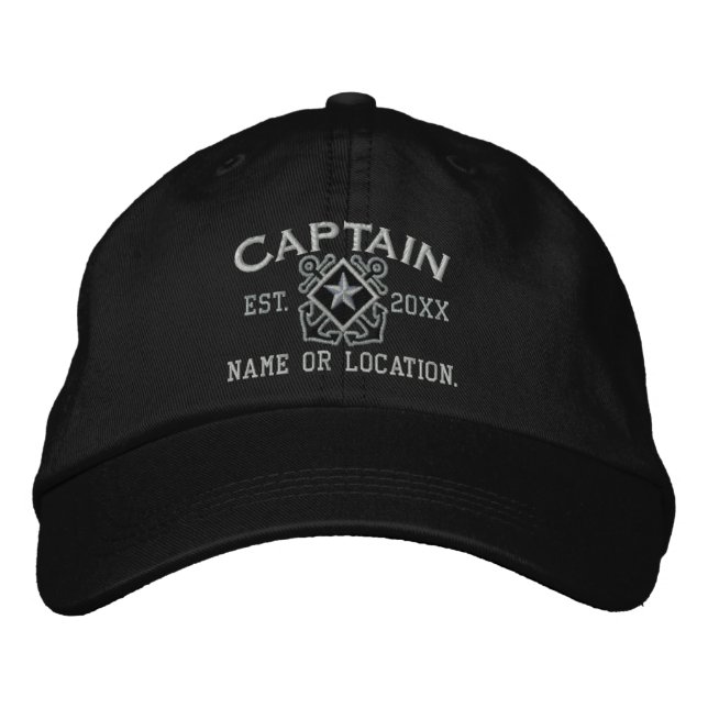 Casquette Brodée Broderie Personnalisée du capitaine de mer Nautica (Devant)