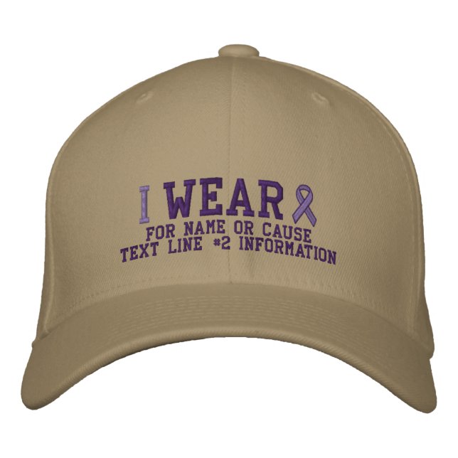Casquette Brodée Broderie pourpre personnalisée de conscience de (Devant)