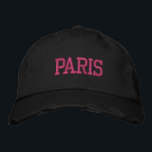 Casquette Brodée Broderie rose PARIS Style Vintage noir<br><div class="desc">PARIS Pink Brodé vintage style en coton noir casquette en détresse. Un cadeau merveilleux pour tous ceux qui aiment Paris France ! Si vous préférez avoir votre texte personnel, il vous suffit de cliquer sur le bouton "Personnaliser ce modèle" pour entrer votre choix de texte personnalisé. La broderie est également...</div>