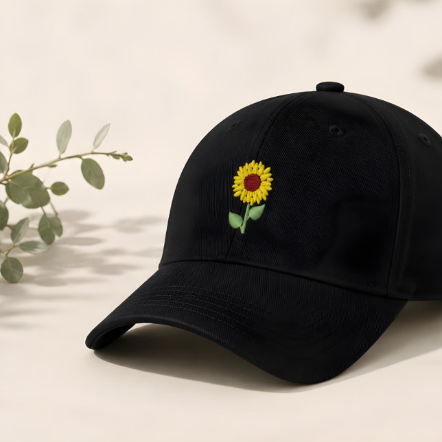 Casquette Brodée broderie tournesol brodé  (Créateur téléchargé)