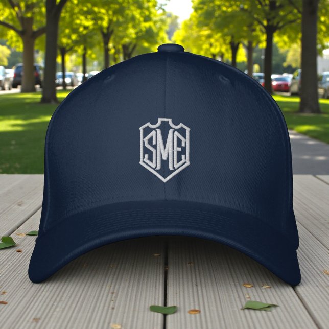 Casquette Brodée Cadeau brodé avec initiales et blason monogramme (Créateur téléchargé)