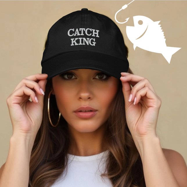 Casquette Brodée Cadeau de pêche personnalisé Roi attraper pour les (Créateur téléchargé)