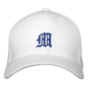 Casquette Brodée Calligraphie classique Monogramme bleu
