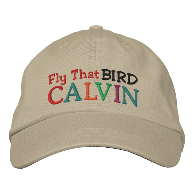 Casquette Brodée CALVIN - OISEAU - Course hippique par SRF (Devant)