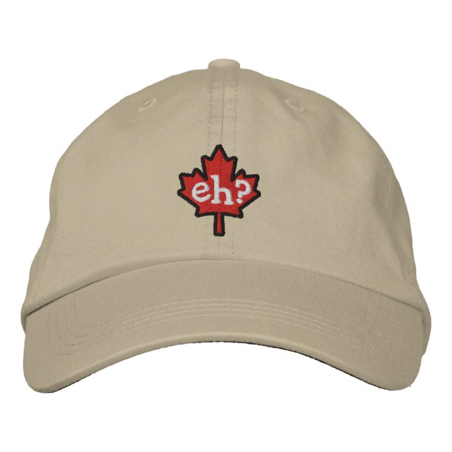 Casquette Brodée Canadien Eh ? Broderie Feuille d'érable (Devant)