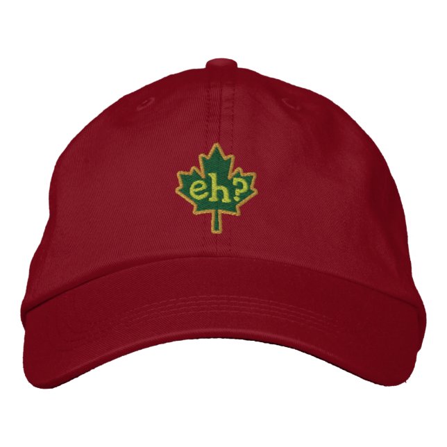 Casquette Brodée Canadien hein ? Feuille d'érable de broderie (Devant)