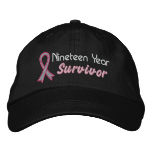 Casquette Brodée Cancer du sein 19 ans Survivant