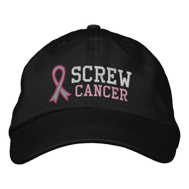 Casquette Brodée Cancer du sein de la vis (Devant)