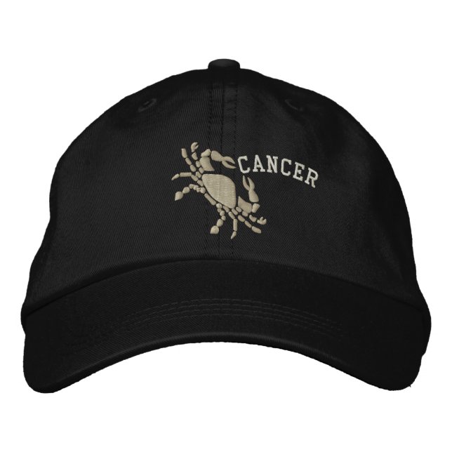 Casquette Brodée Cancer Symbole zodiaque Broderie 21 juin - 22 juil (Devant)