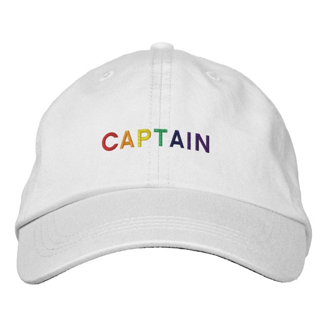 Casquette Brodée Capitaine aux couleurs arc-en-ciel (Devant)
