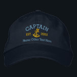 Casquette Brodée Capitaine Avec Ancre Personnalisée<br><div class="desc">Capitaine casquette brodé .. idéal pour les marins .. capitaine et corde et ancre casquette personnalisé de Ricaso</div>