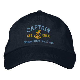 Casquette Brodée Capitaine Avec Ancre Personnalisée