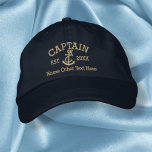 Casquette Brodée Capitaine Avec Ancre Personnalisée<br><div class="desc">Capitaine casquette brodé .. idéal pour les marins .. capitaine et corde et ancre casquette personnalisé de Ricaso</div>