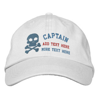 Casquette Brodée Capitaine Avec Crâne Et Os Croisés personnalisable
