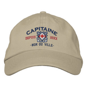 Casquette Brodée Capitaine de vaisseau canadien-français