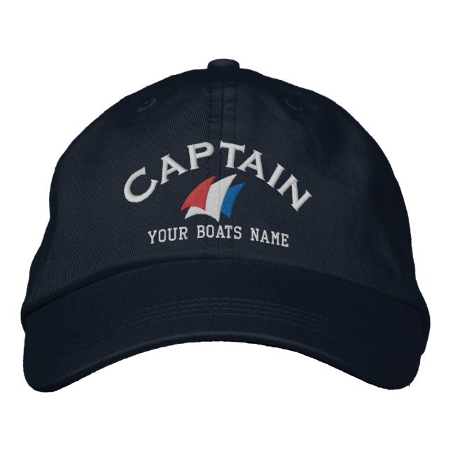 Casquette Brodée Capitaine de voilier moderne (Devant)