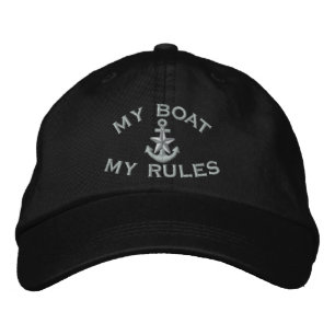 Casquette Brodée Capitaine dit My Boat My Rules Silver Star Ancre