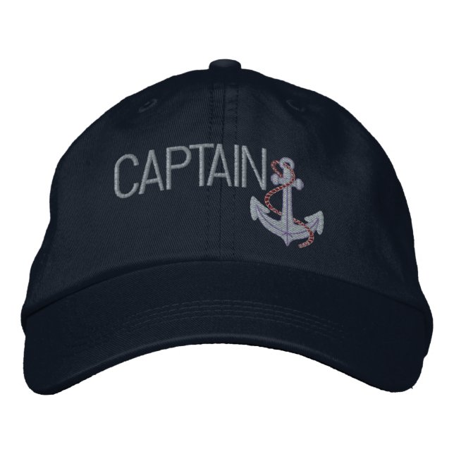 Casquette Brodée Capitaine Et Ancre (Devant)