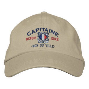 Casquette Brodée Capitaine français personnalisé Nautical