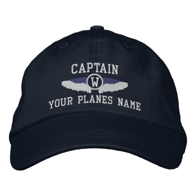 Casquette Brodée Capitaine ou pilots monogrammed (Devant)