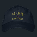 Casquette Brodée Capitaine - personnalisable<br><div class="desc">Capitaine brodé personnalisable casquette .. idéal pour les marins .. personnalisez avec votre propre texte personnalisé gratuitement .. de Ricaso</div>