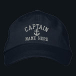 Casquette Brodée Capitaine - personnalisable<br><div class="desc">Capitaine brodé personnalisable casquette .. idéal pour les marins .. personnaliser ce capitaine et ancre casquette avec votre propre texte personnalisé pour GRATUIT .. de Ricaso</div>