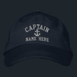 Casquette Brodée Capitaine - personnalisable<br><div class="desc">Capitaine brodé personnalisable casquette .. idéal pour les marins .. personnaliser ce capitaine et ancre casquette avec votre propre texte personnalisé pour GRATUIT .. de Ricaso</div>