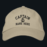 Casquette Brodée Capitaine - personnalisable<br><div class="desc">Capitaine brodé personnalisable casquette .. idéal pour les marins .. personnaliser ce capitaine et ancre casquette avec votre propre texte personnalisé pour GRATUIT .. de Ricaso</div>