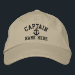 Casquette Brodée Capitaine - personnalisable<br><div class="desc">Capitaine brodé personnalisable casquette .. idéal pour les marins .. personnaliser ce capitaine et ancre casquette avec votre propre texte personnalisé pour GRATUIT .. de Ricaso</div>
