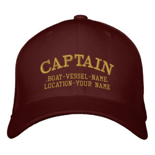 Casquette Brodée CAPITAINE personnalisable Votre bateau Votre nom