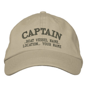 Casquette Brodée CAPITAINE personnalisable Votre bateau Votre nom