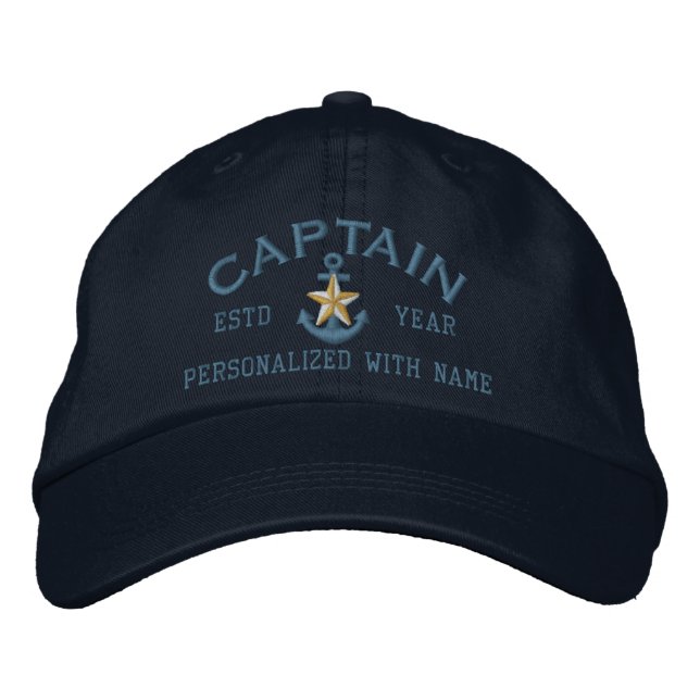 Casquette Brodée Capitaine personnalisé Coastal Star Anchor (Devant)