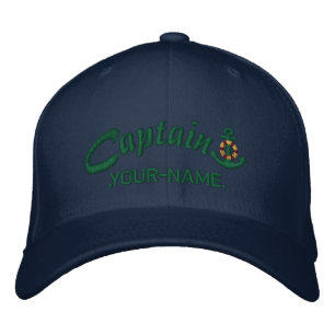 Casquette Brodée Capitaine personnalisé Lifesaver Anchor Name Gree