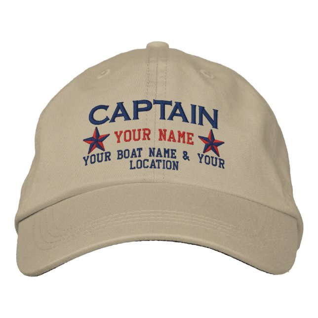 Casquette Brodée Capitaine personnalisé Stars Ball Cap Embroidery (Devant)
