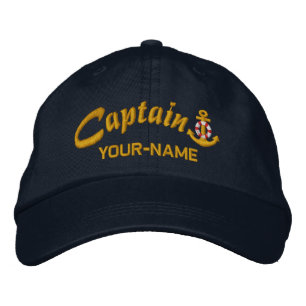 Casquette Brodée Capitaine personnalisée Lifesaver Nom de l'Ancre G