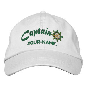 Casquette Brodée CAPITAINE roue personnalisable votre navire nommé