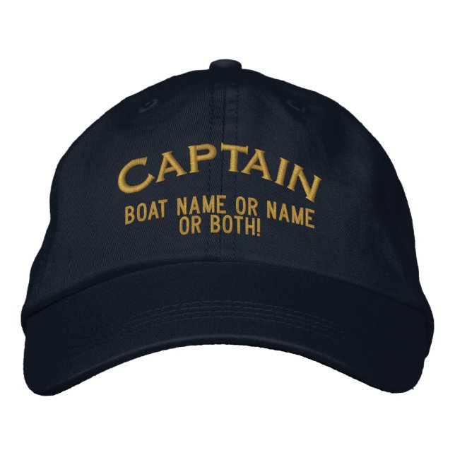 Casquette Brodée Capitaine Votre nom de bateau Votre nom ou les deu (Devant)