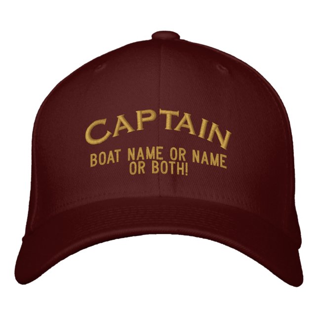 Casquette Brodée Capitaine Votre nom de bateau Votre nom ou les deu (Devant)