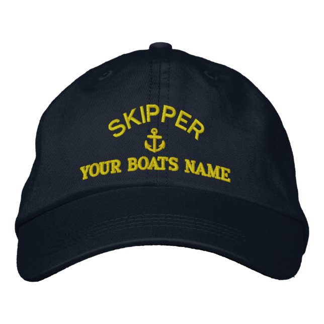 Casquette Brodée Capitaines de skipper de voile personnalisés (Devant)